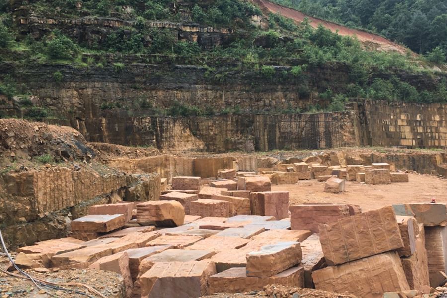 Pink Sandstone Mine in Yunnan, China